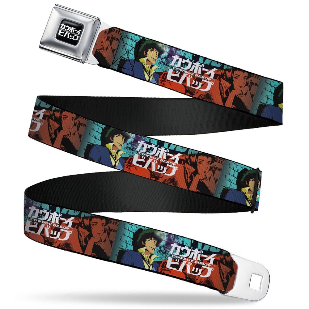 5076 Crunchyroll Belt, Seatbelt Buckle Belt, Cowboy Bebop Spike and Faye